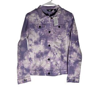 Lands' End Denim Tie Dye Jacket Girls' Size XL in Purple New With Tags!